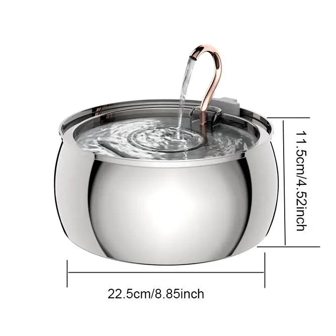 4L Ultra-Quiet Stainless Steel Pet Water Fountain — Filtered Dispenser for Cats & Dogs