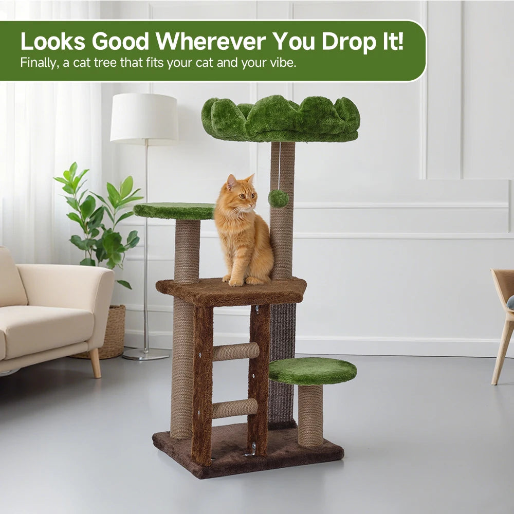 Multi-Tier Cat Tree with Scratching Post & Perch