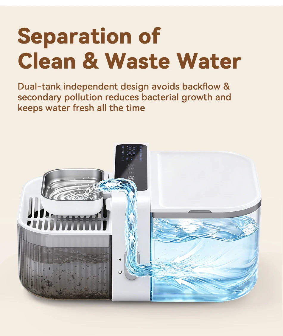 3.5L Wireless Pet Water Fountain with Sewage Separation & 2000mAh Battery
