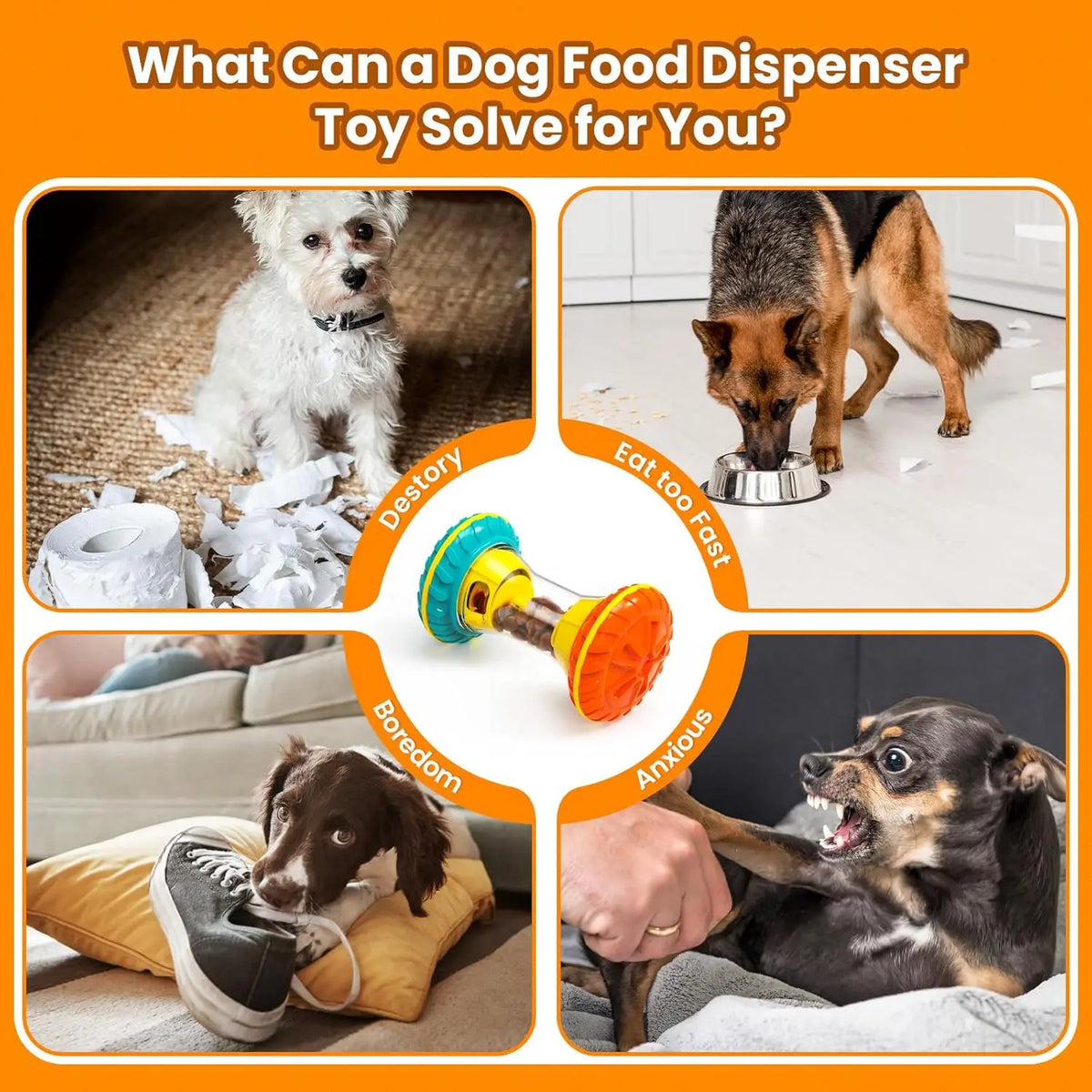 Interactive Dog Puzzle Feeder – Treat Dispensing Enrichment Toy
