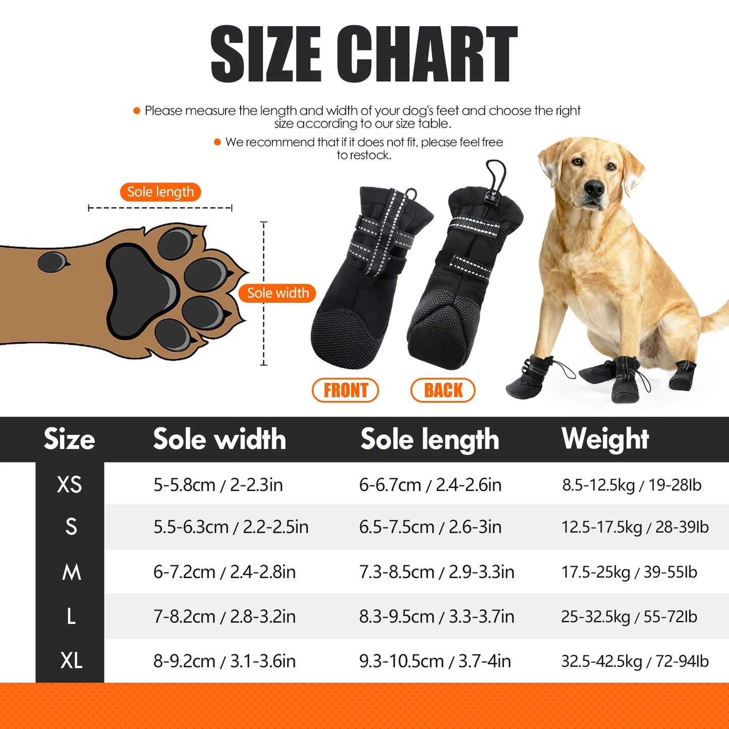 Waterproof Anti-Slip Dog Shoes & Booties for Small & Medium Dogs