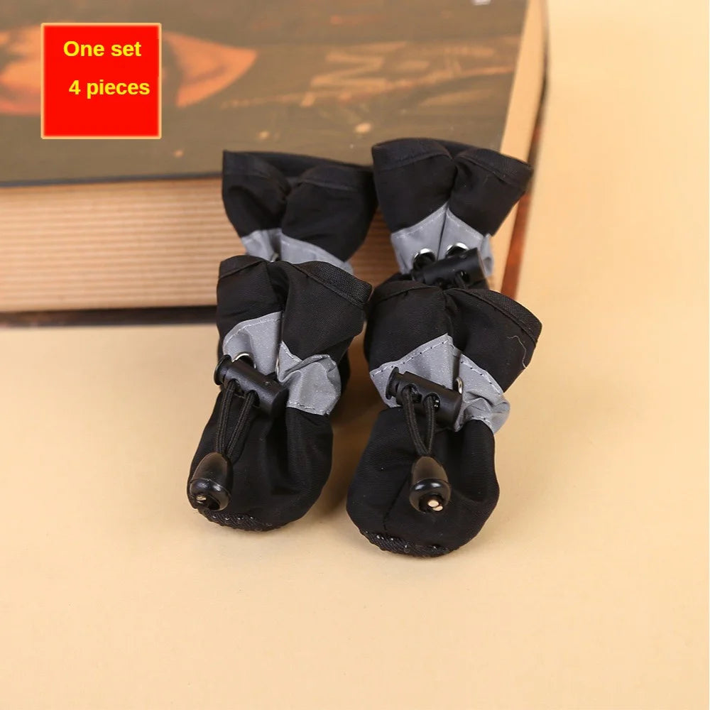 Chaussures pour chien résistantes à l'eau, lot de 4 - Bottes de pluie protectrices pour petits chiens