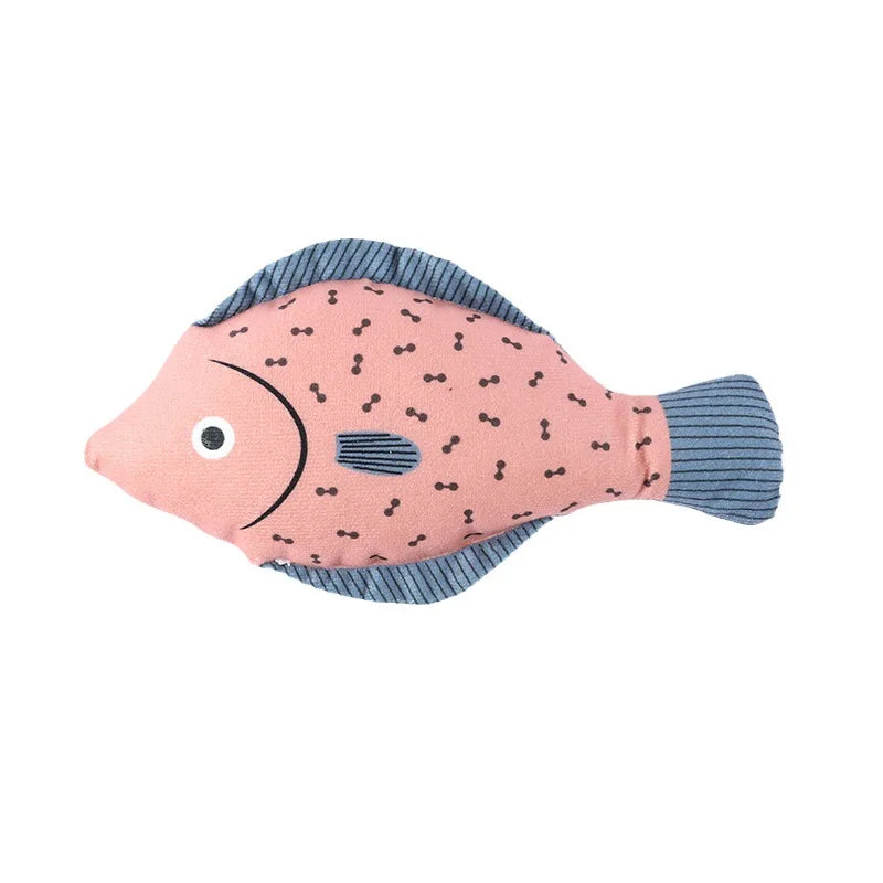 Interactive Plush Fish Cat Toy