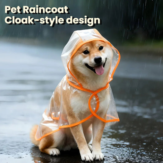Transparent Waterproof Dog & Cat Raincoat Cape Poncho | Windproof Rain Coat for Small Dogs & Puppies