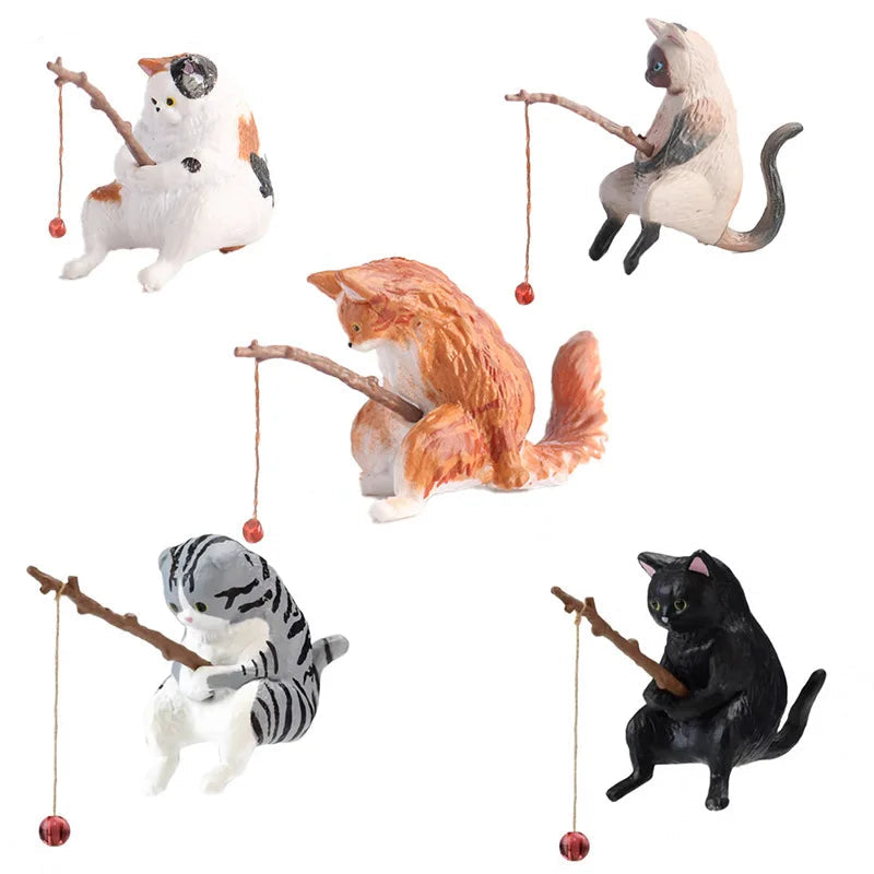 Fishing Cat Aquarium Decoration Ornament