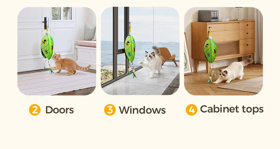 Automatic Hanging Laser & Feather Cat Toy