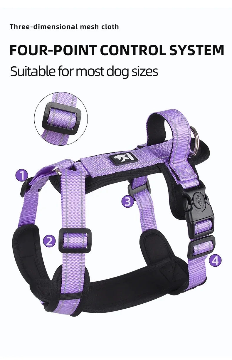 No-Pull Padded Vest Harness with Reflective Straps for Small & Medium Dogs