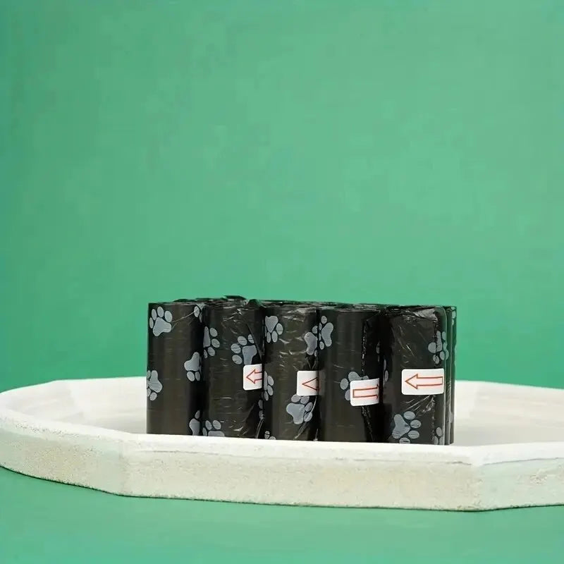 Leak-Proof Dog Waste Bags with Paw Print Design