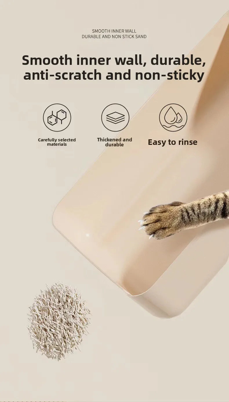 Extra Large Enclosed Self-Cleaning Cat Litter Box — Anti-Splash Foldable Drawer & Odour Control