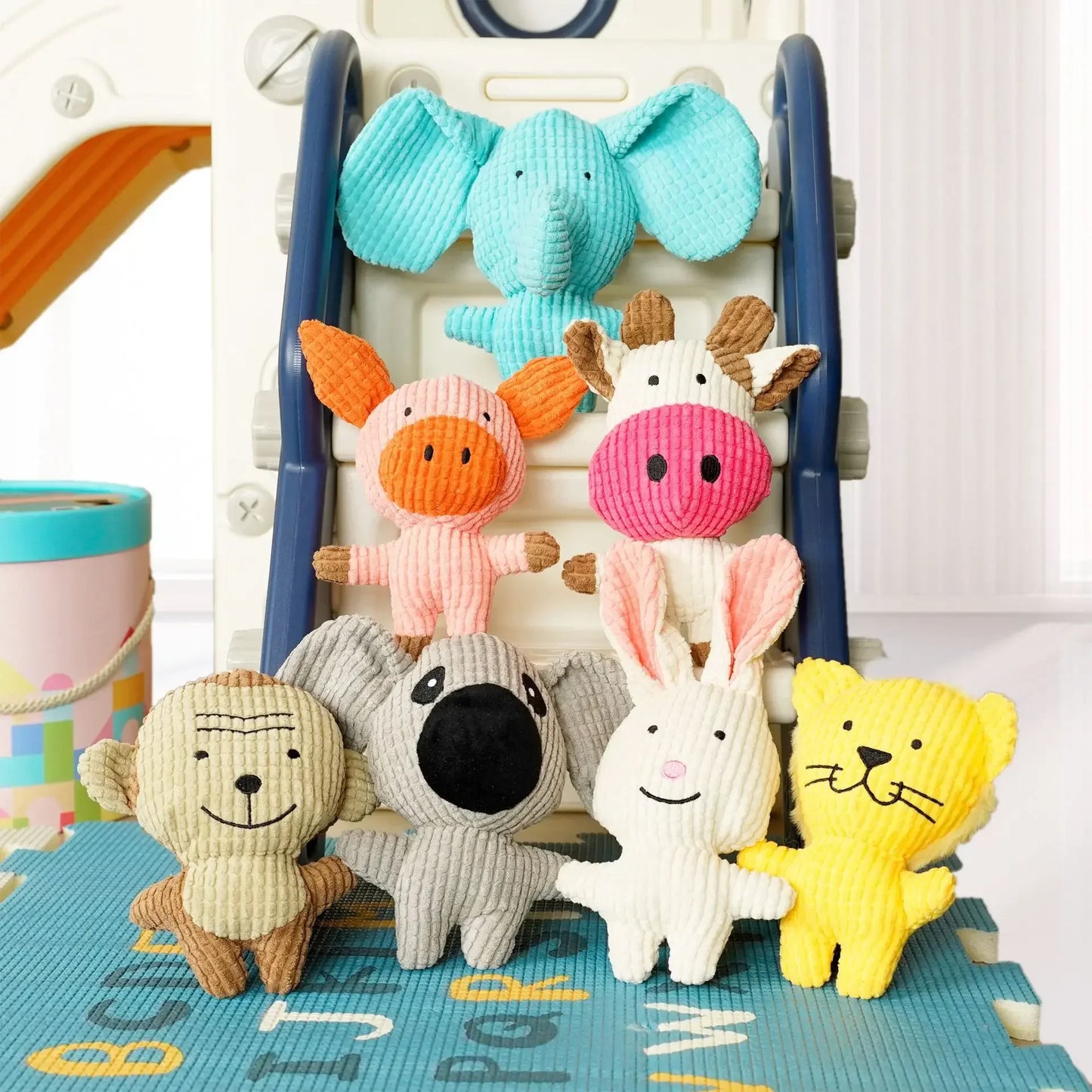 Plush Squeaky Dog Toy - Bite Resistant Chew Toy for Small Dogs (Cute Animal Designs)