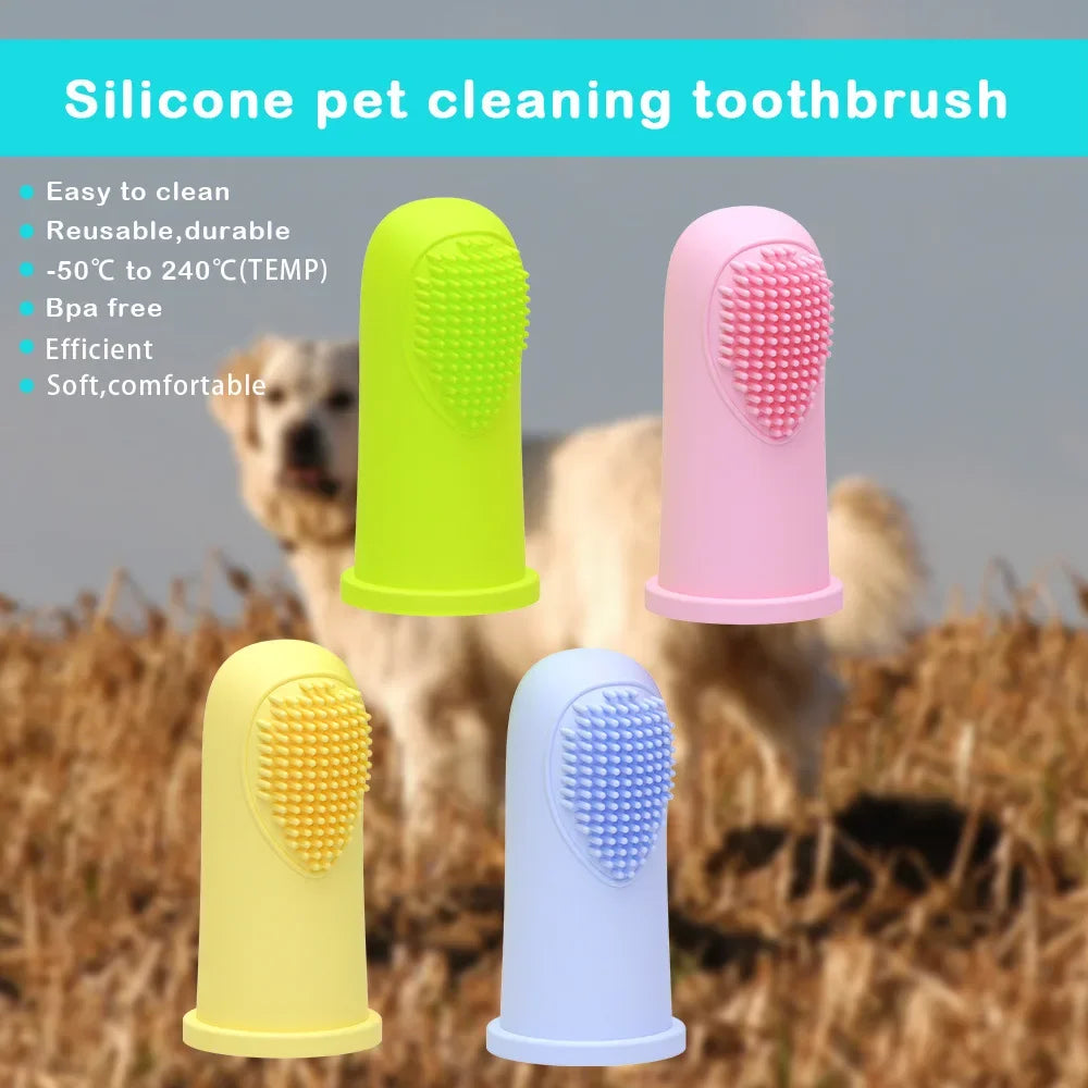 Dog Finger Toothbrush - Silicone Dental Care Toy for Small Dogs