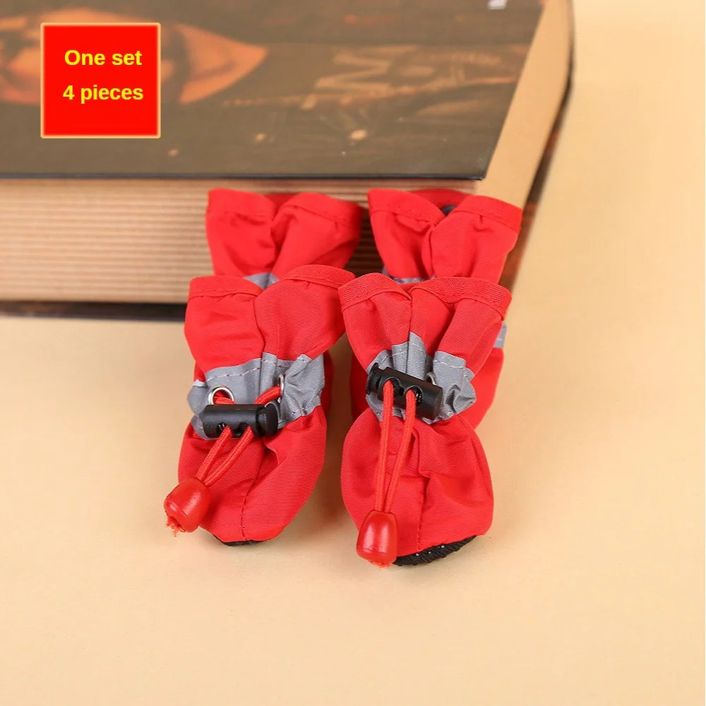 Chaussures pour chien résistantes à l'eau, lot de 4 - Bottes de pluie protectrices pour petits chiens