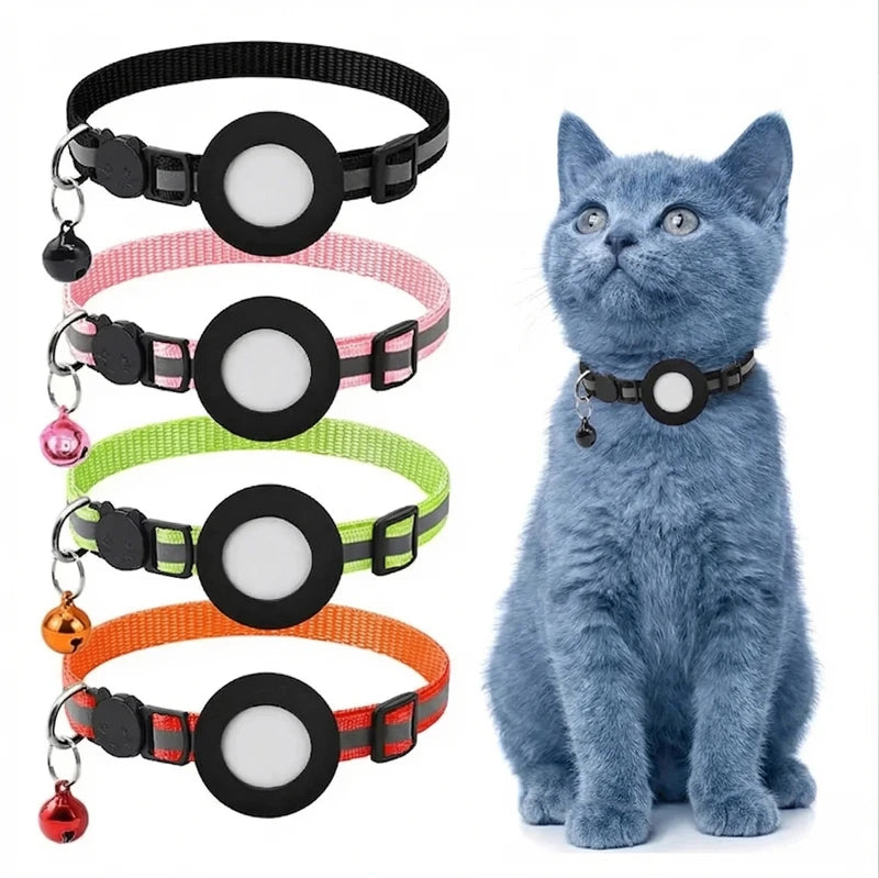 Reflective Breakaway Cat Collar with AirTag Holder & Bell