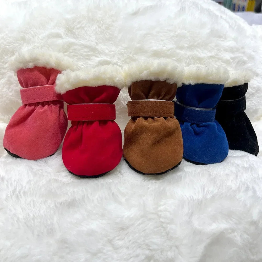 Bottes antidérapantes d'hiver pour chiens | Lot de 4 pour petits et moyens chiens et chats