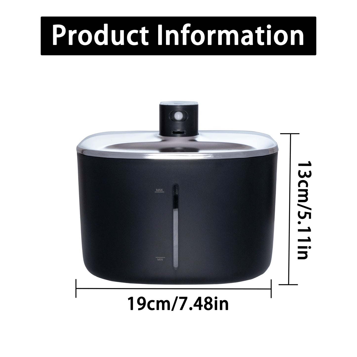 4L Stainless Steel Wireless Pet Water Fountain with Motion Sensor