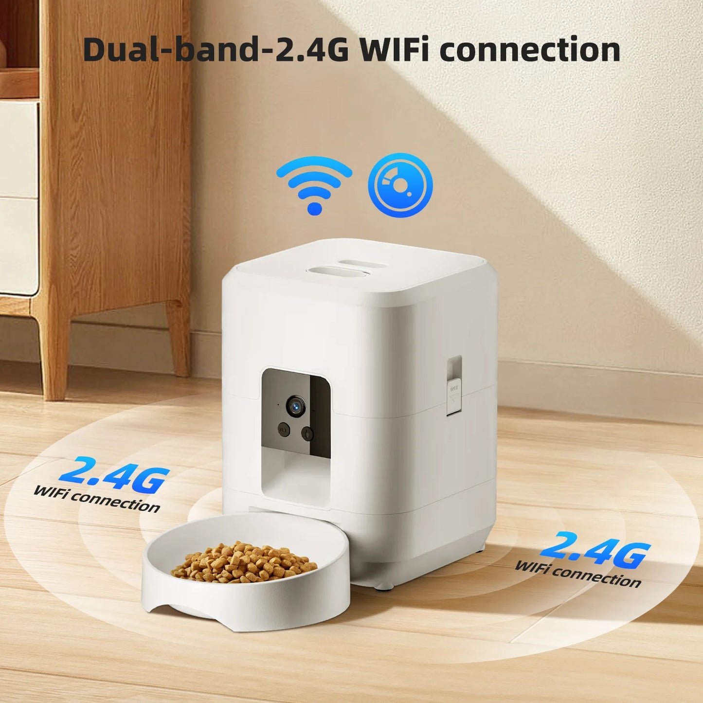 Fontaine à eau intelligente sans fil pour animaux de compagnie – Distributeur automatique par gravité de 3 L avec minuterie