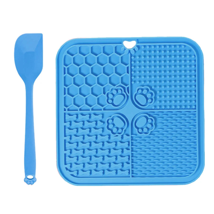 Silicone Slow Feeding Lick Mat with Spatula