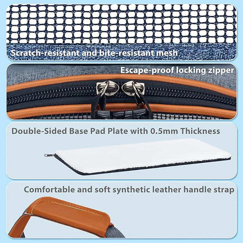 Anti-Collapse Pet Carrier Handbag with Storage Pockets