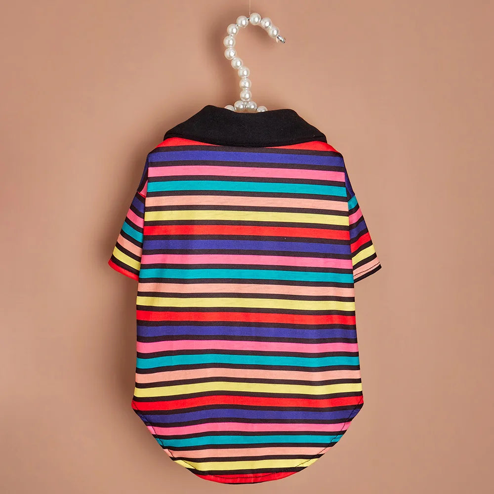 Classic Stripe Polo Shirt for Cats & Small Dogs
