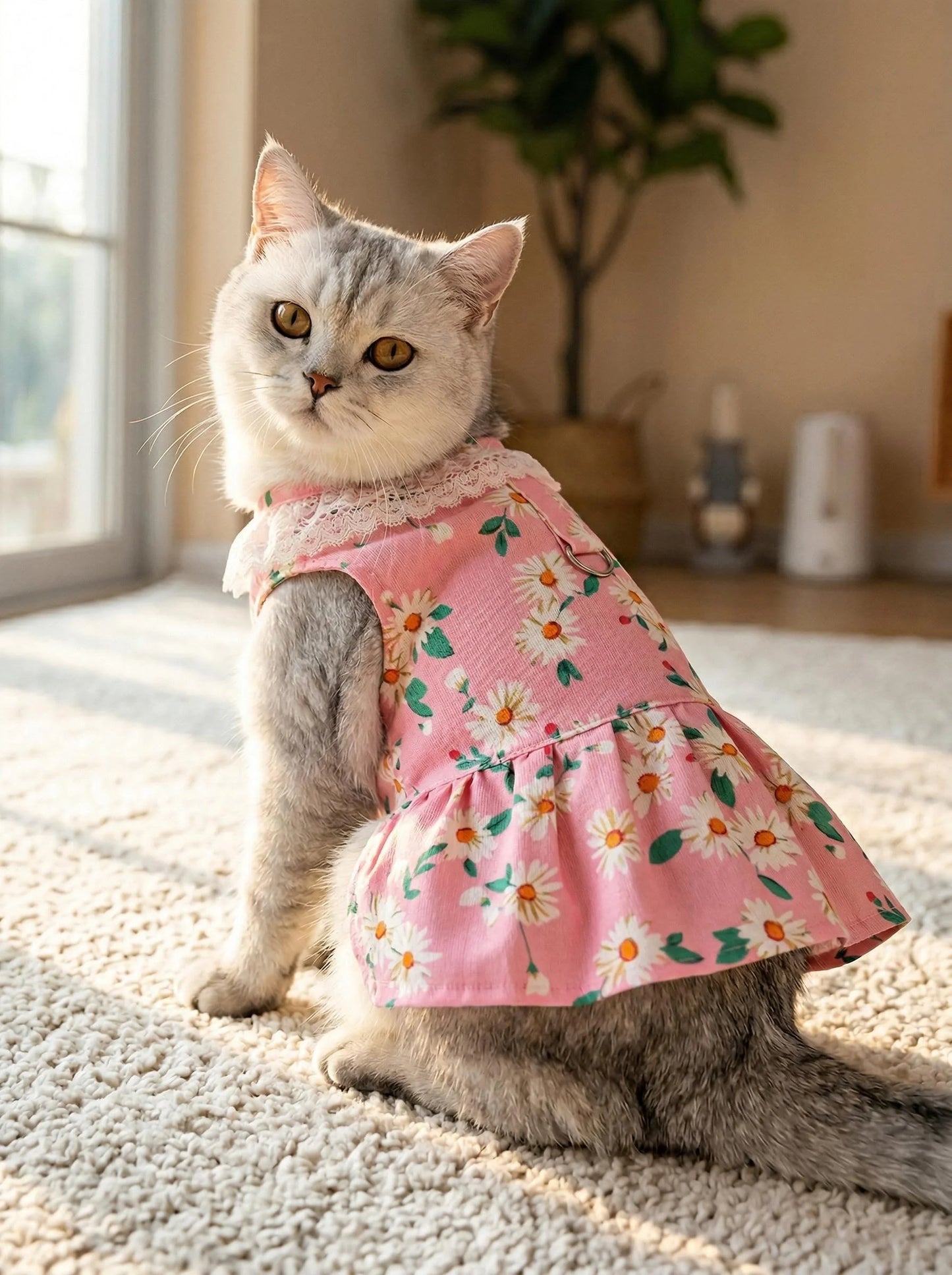 Princess Cooling Dress for Small Dogs & Cats with Leash Ring