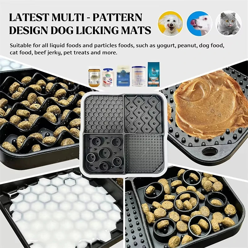 Slow Feeder Mat with Aluminium Bowl — Non-Toxic Silicone Anxiety & Boredom Relief for Dogs & Cats