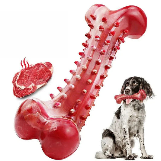 Ultra-Tough Chew Toys for Large Dogs - Beef Flavored Dental Cleaning Bones
