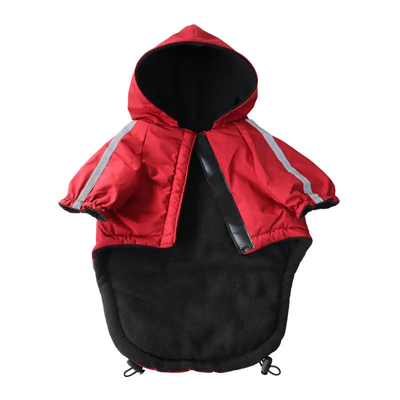 Imperméable pour chien à capuche avec liseré réfléchissant
