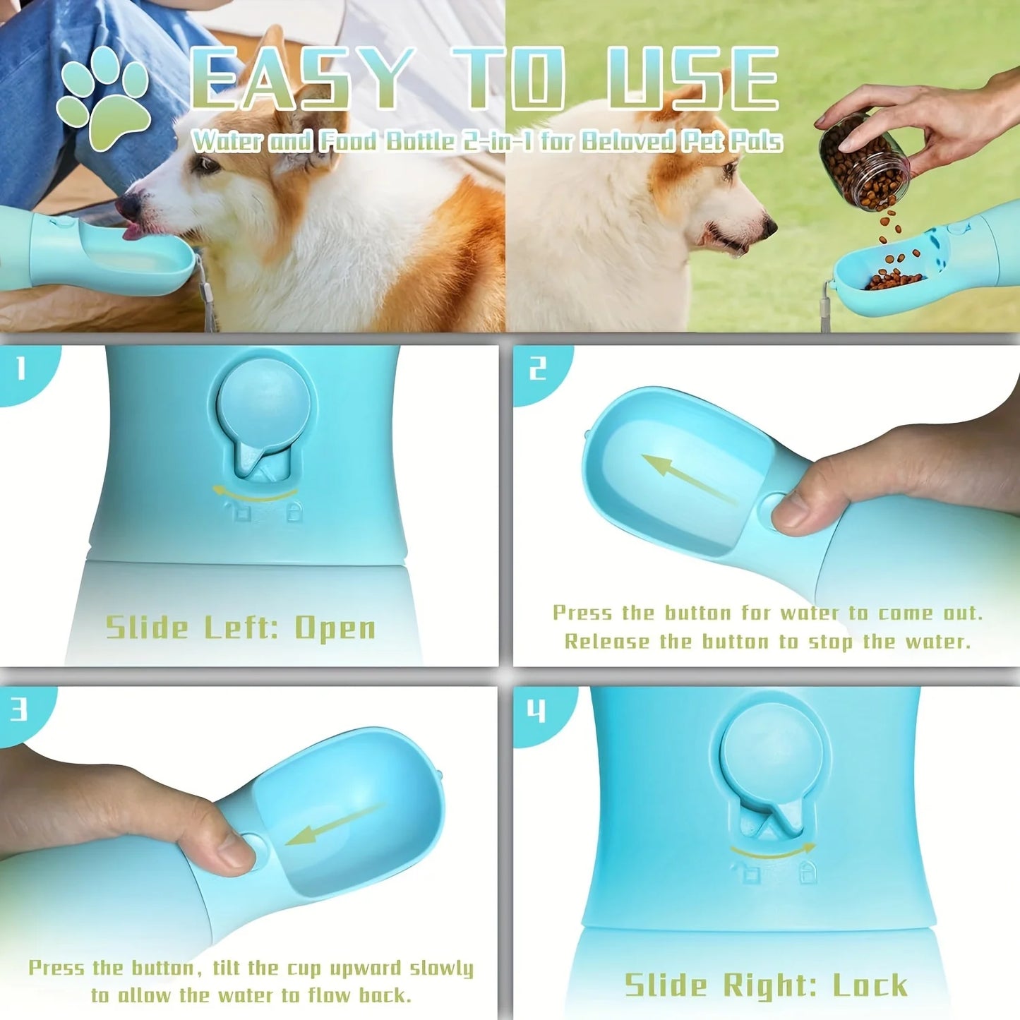 Gourde de voyage anti-fuite pour chien
