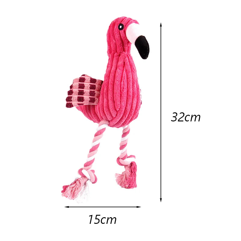 Animal Shaped Squeaky Fleece Chew Toy for Small Dogs