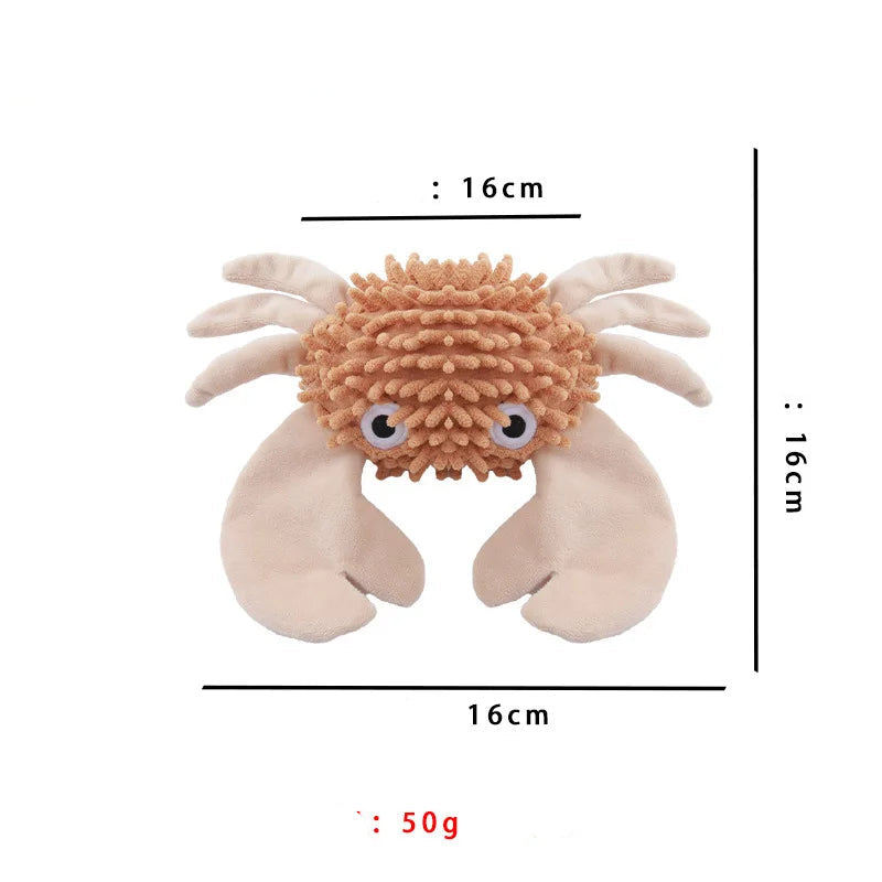 Peluche de créature marine en velours pour chien - Jouet à mâcher couineur pour petits chiens