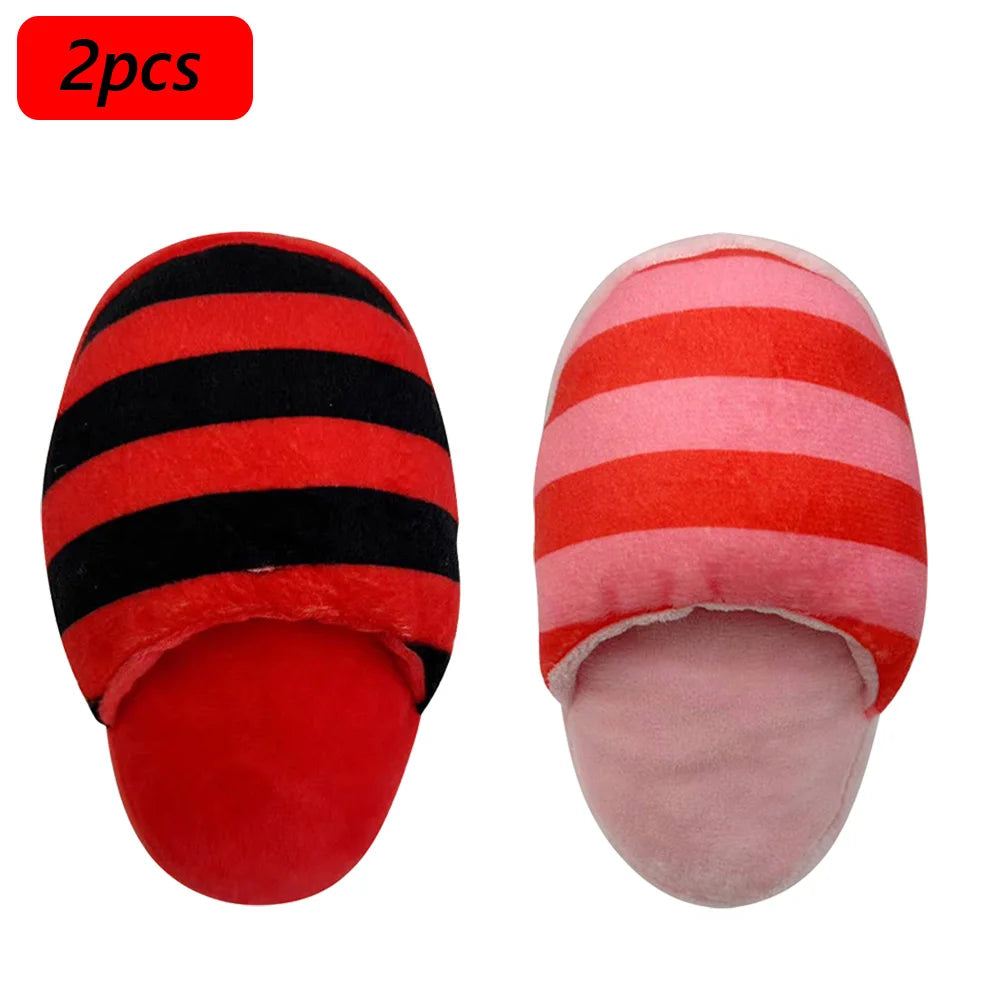 Squeaky Plush Slipper Chew Toy for Small Dogs