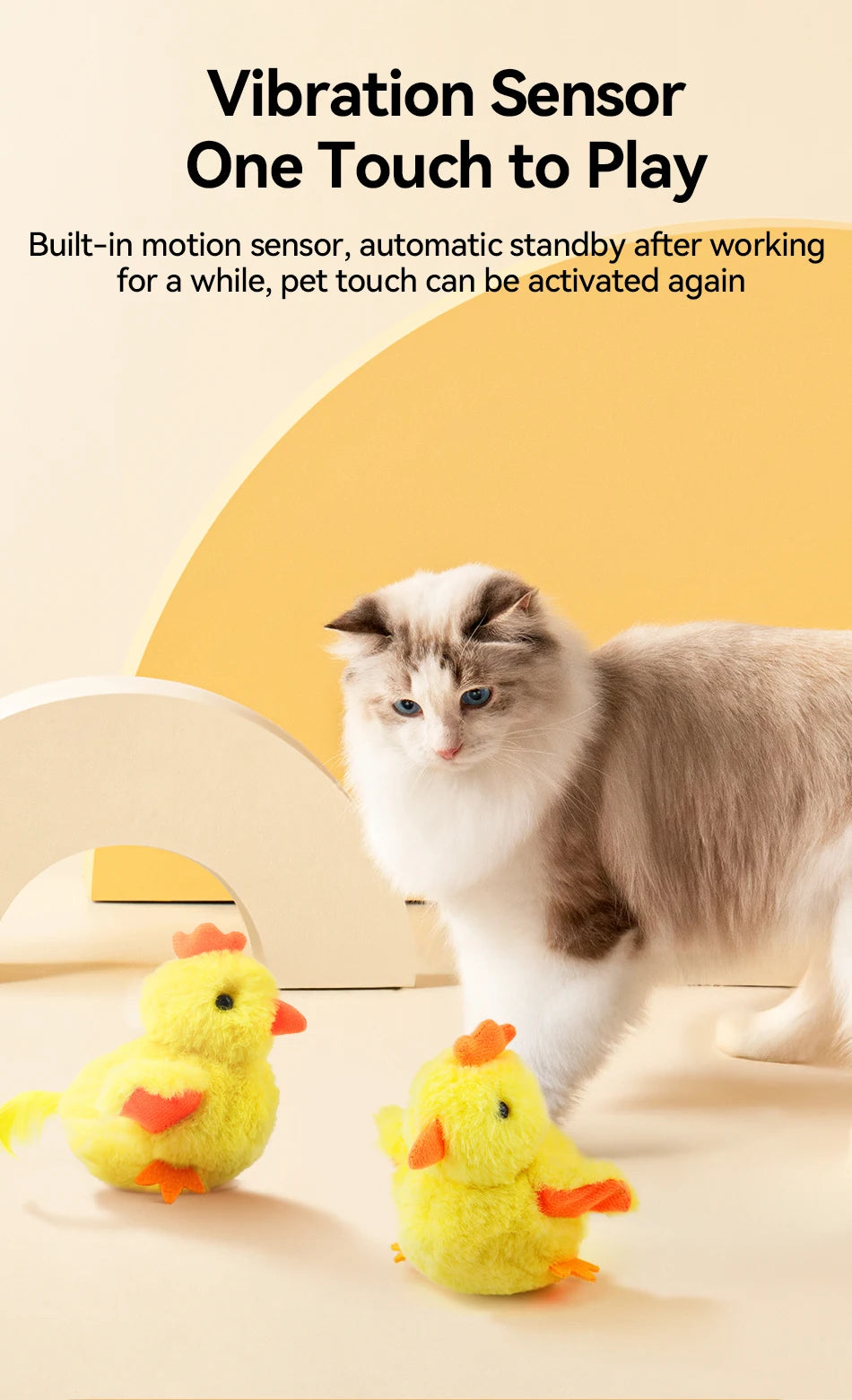 Interactive Remote Control Flapping Chick Cat Toy — Catnip Filled, Realistic Sound & Rechargeable