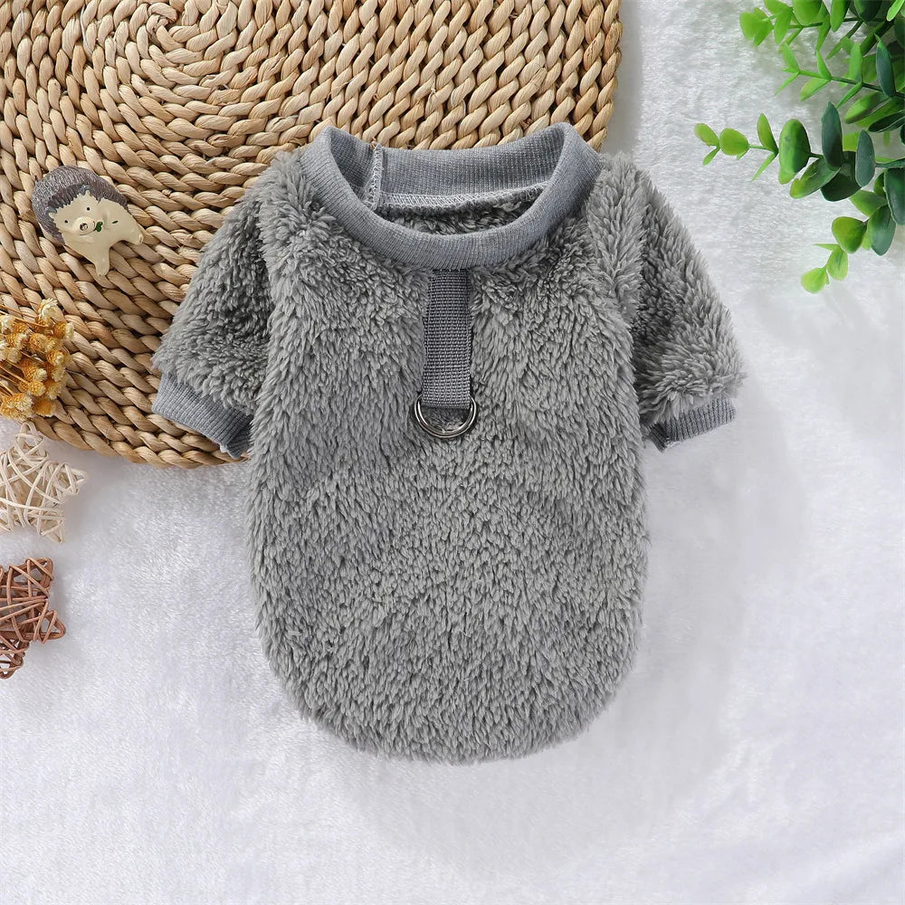 Plush Pet Sweatshirt for Cats & Small Dogs