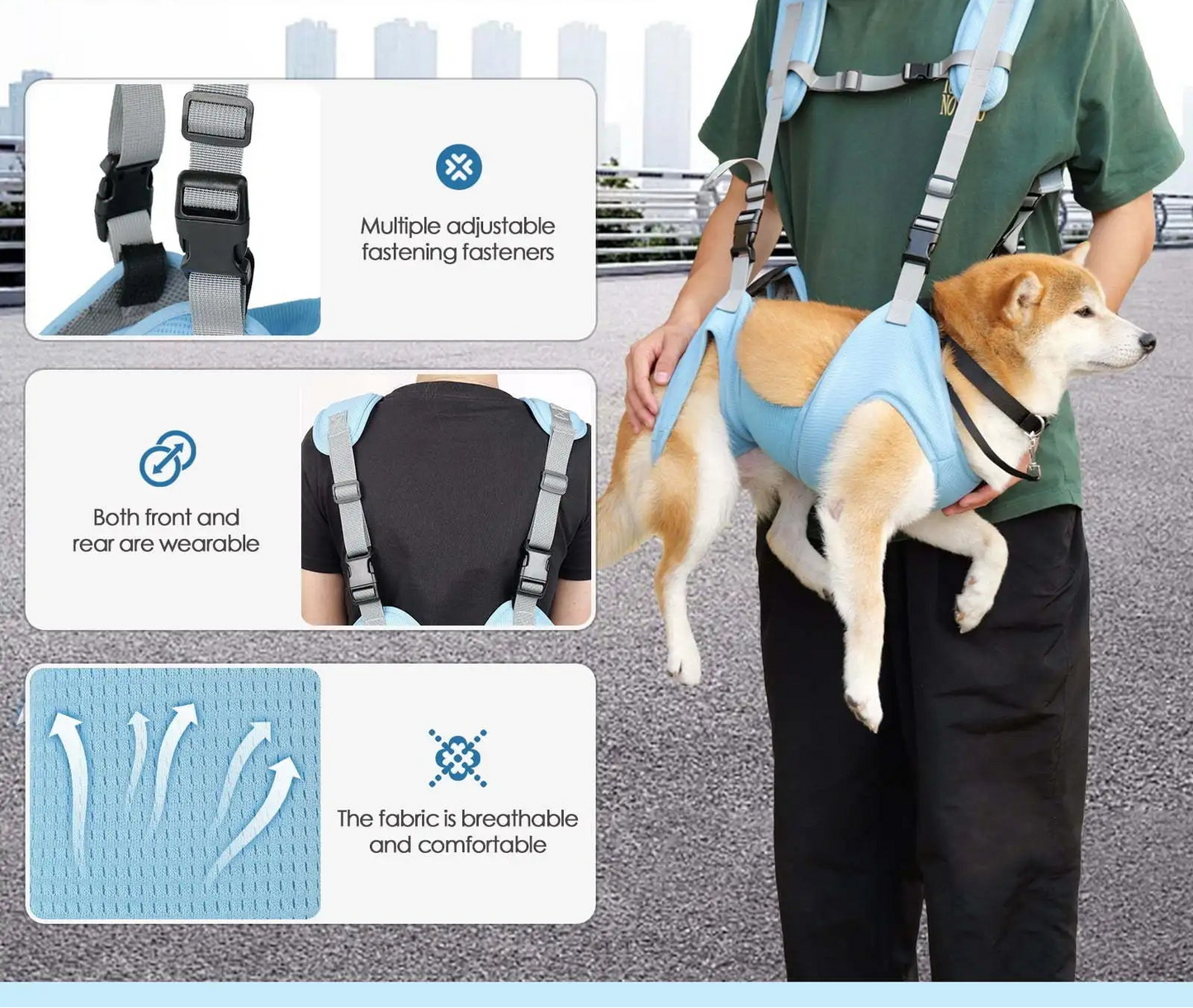 Breathable Pet Carrier Backpack - Adjustable Design for Small to Medium Dogs