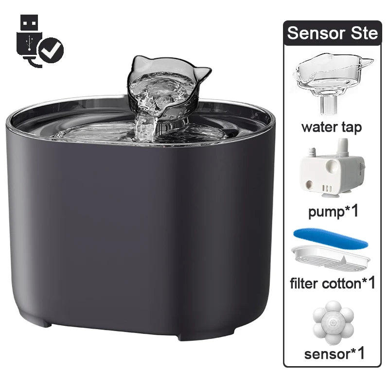 Filtered Pet Water Fountain for Cats & Dogs