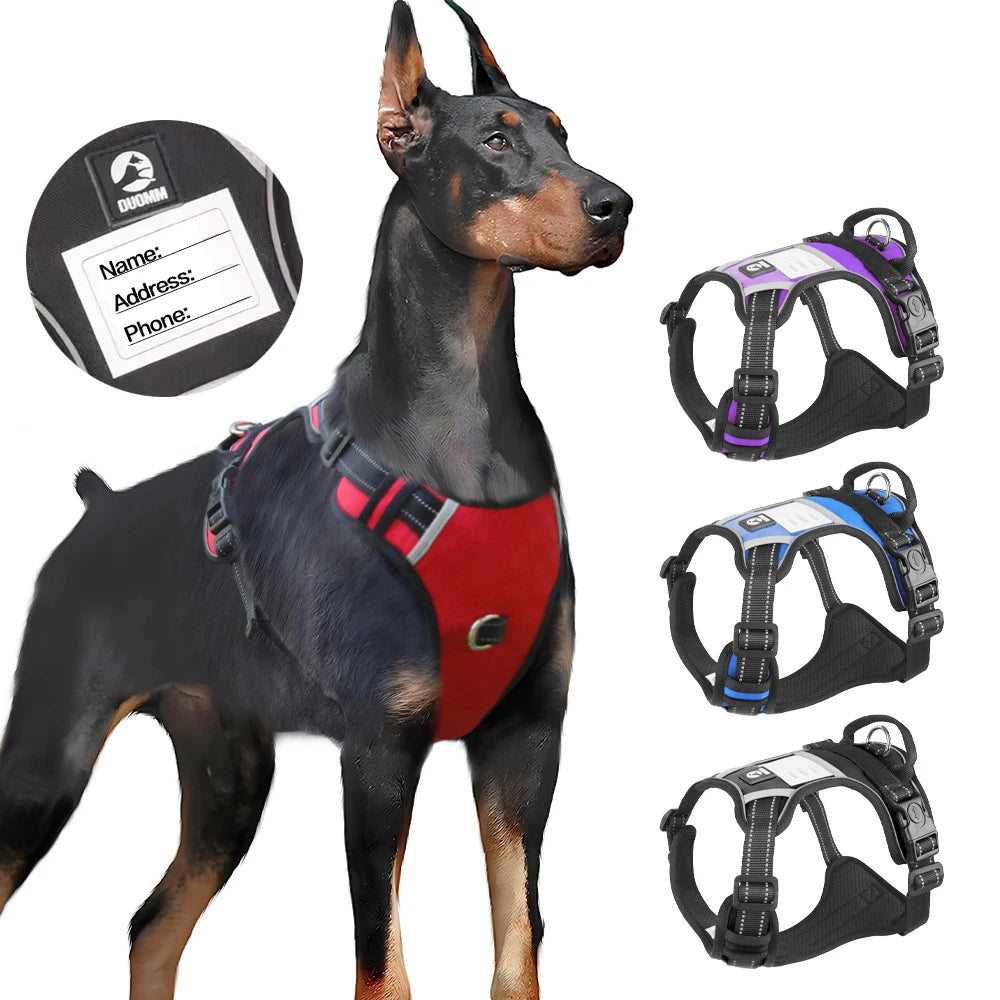 Reflective No-Pull Dog Vest Harness with Name Card