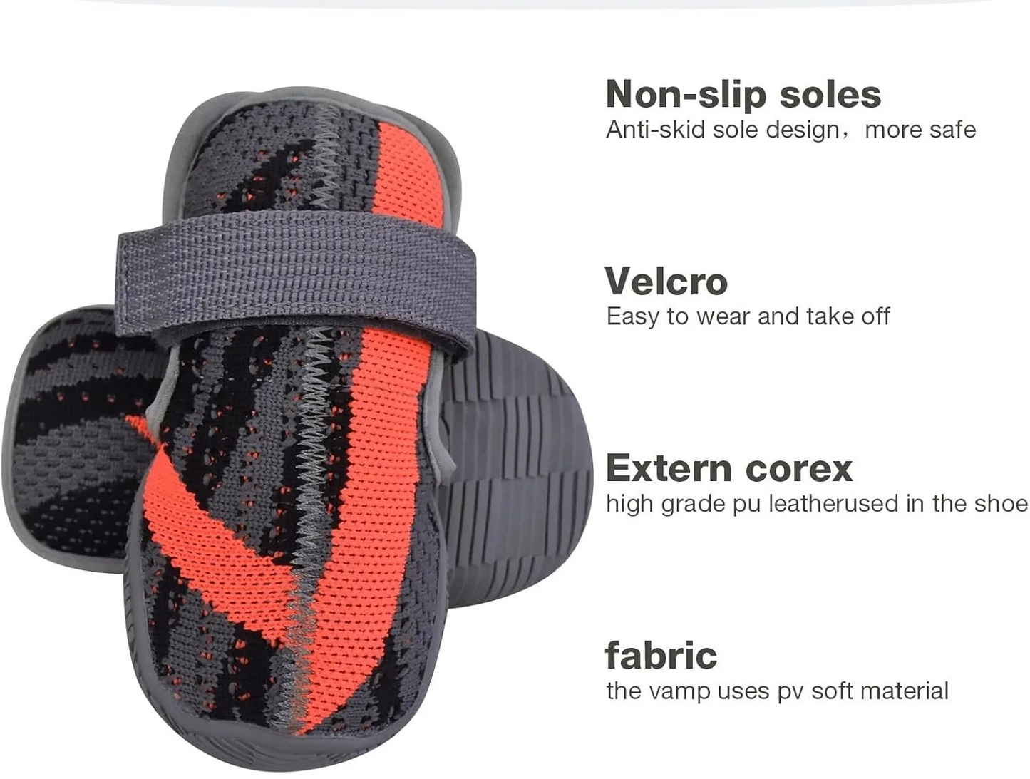 Bottes pour chien en maille respirante avec sangles réglables