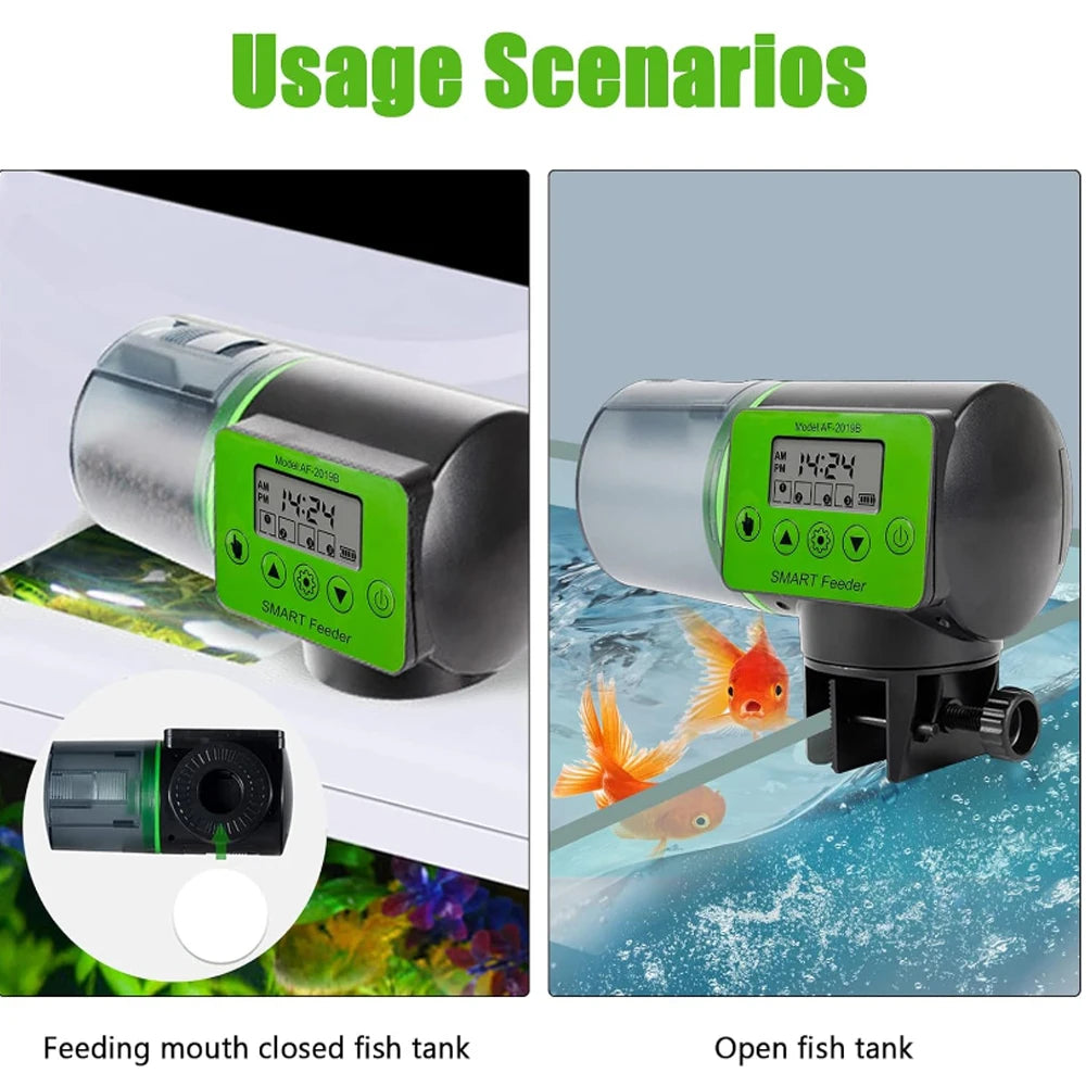 Distributeur automatique intelligent de nourriture pour aquarium à grande capacité et avec fonction de minuterie