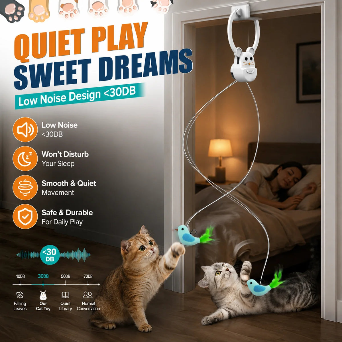 Automatic Door-Mounted Feather Cat Toy