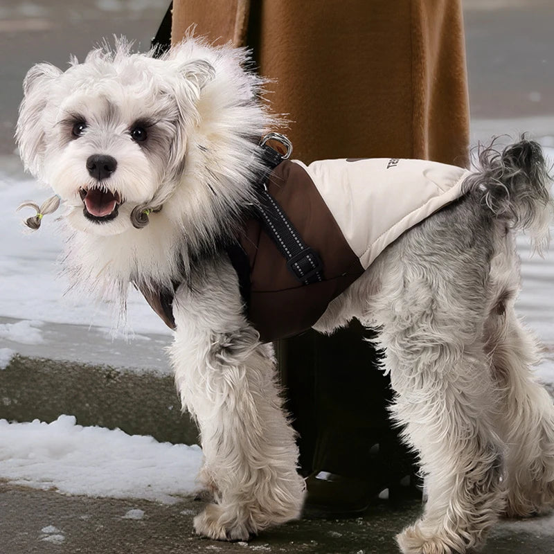 Fleece Hooded Dog Jacket – Warm Plush Winter Coat for Dogs & Cats