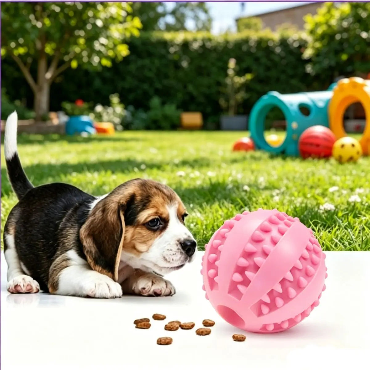 Bite-Resistant Treat Dispensing Dog Ball