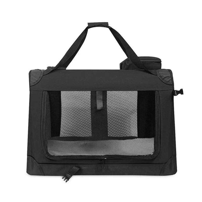 Cage de transport et de voyage pliable et souple avec tapis — 3 portes