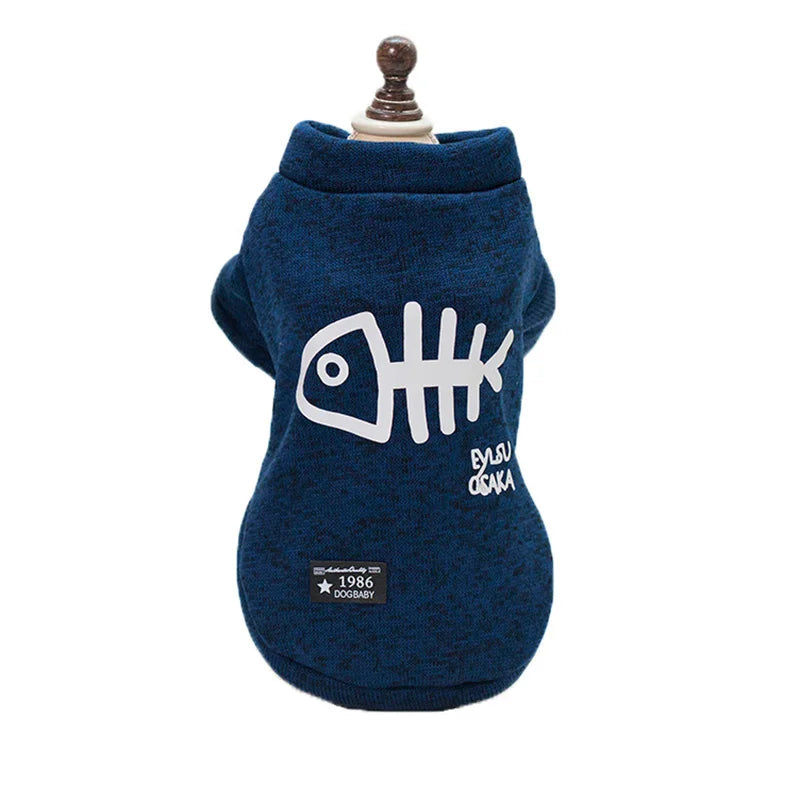 Fish Bone Print Pet Jumper