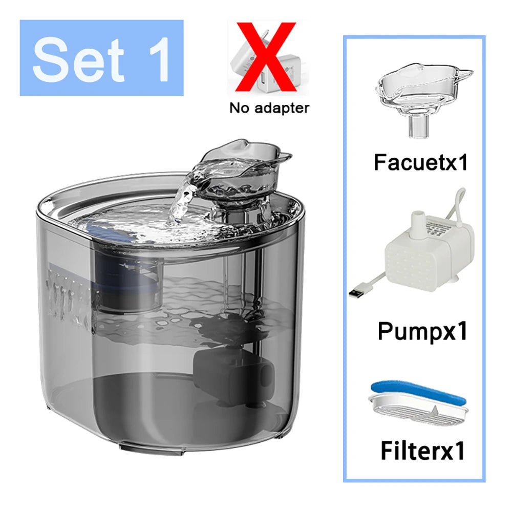 Filtered Pet Water Fountain for Cats & Dogs