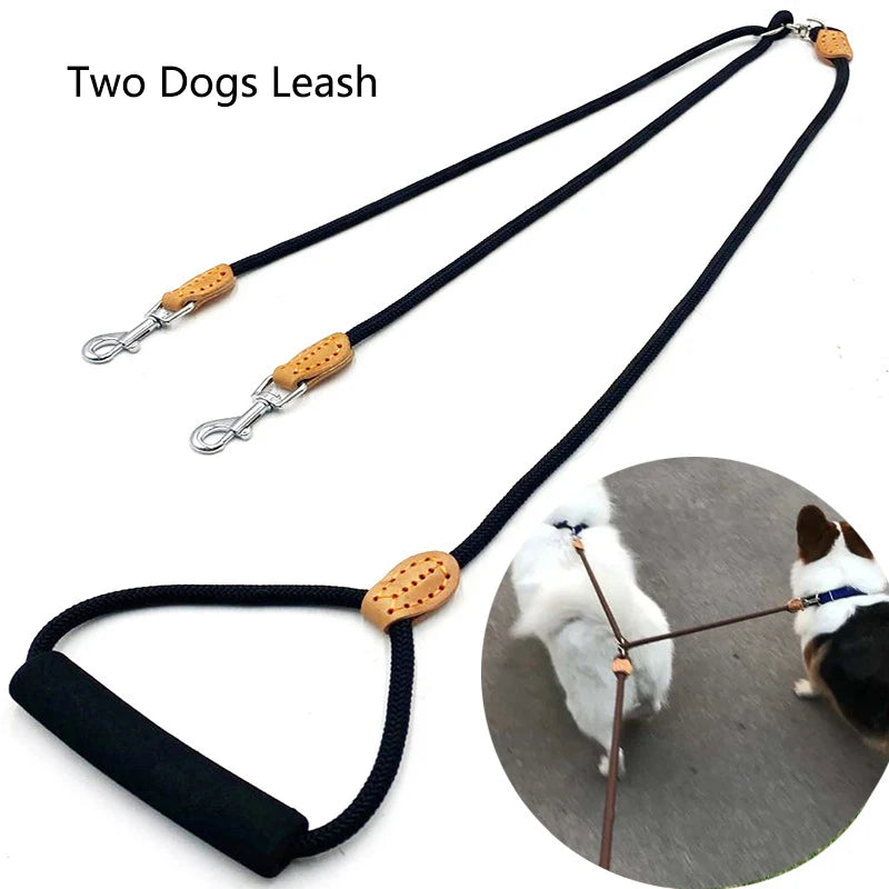 Double laisse en Y pour chien (120 cm)