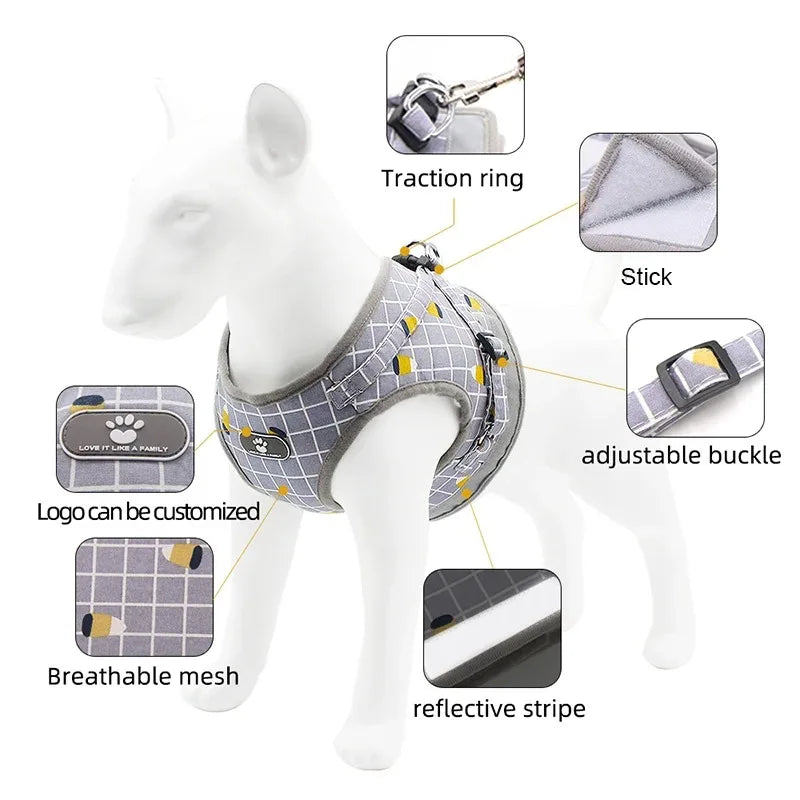 Gilet Tactique pour Chien avec Sangle de Poitrine