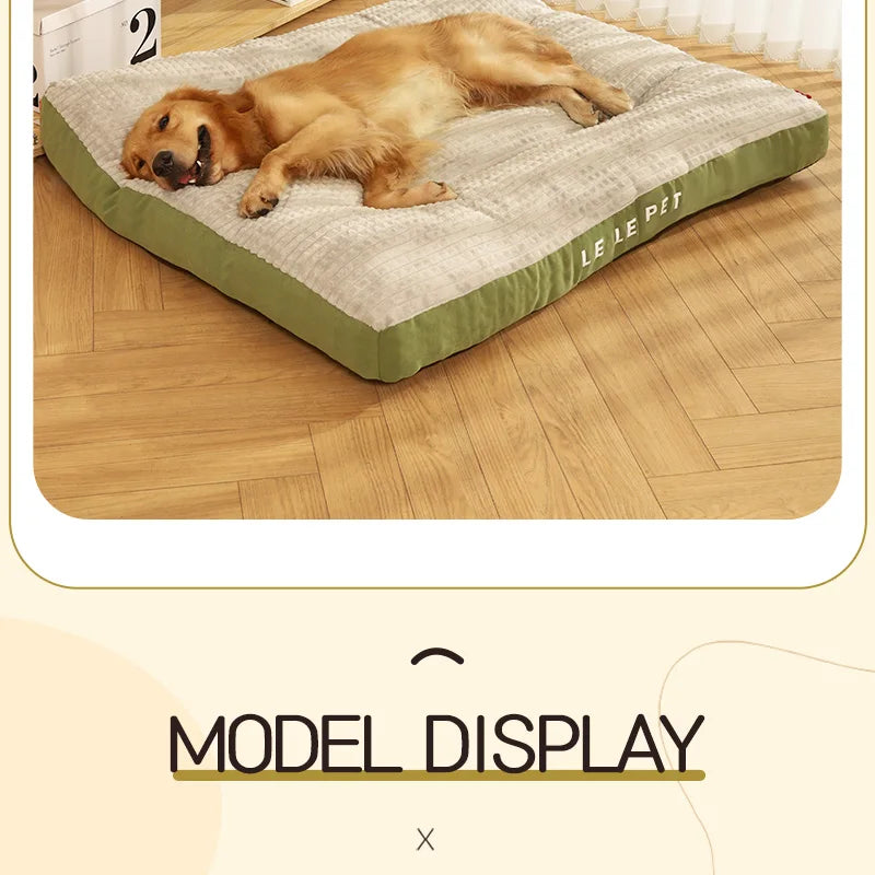 Fleece Dog Bed Mat with Detachable Cushion – Warm Washable Sleeping Pad for Small, Medium & Large Dogs