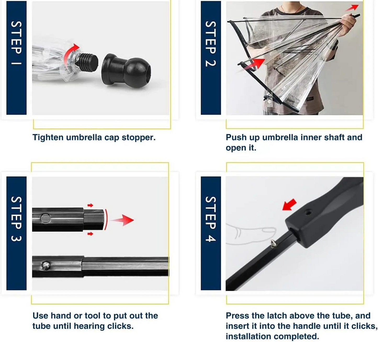 Pet Umbrella with Built-in Leash - Clear Canopy for Small Dogs and Cats