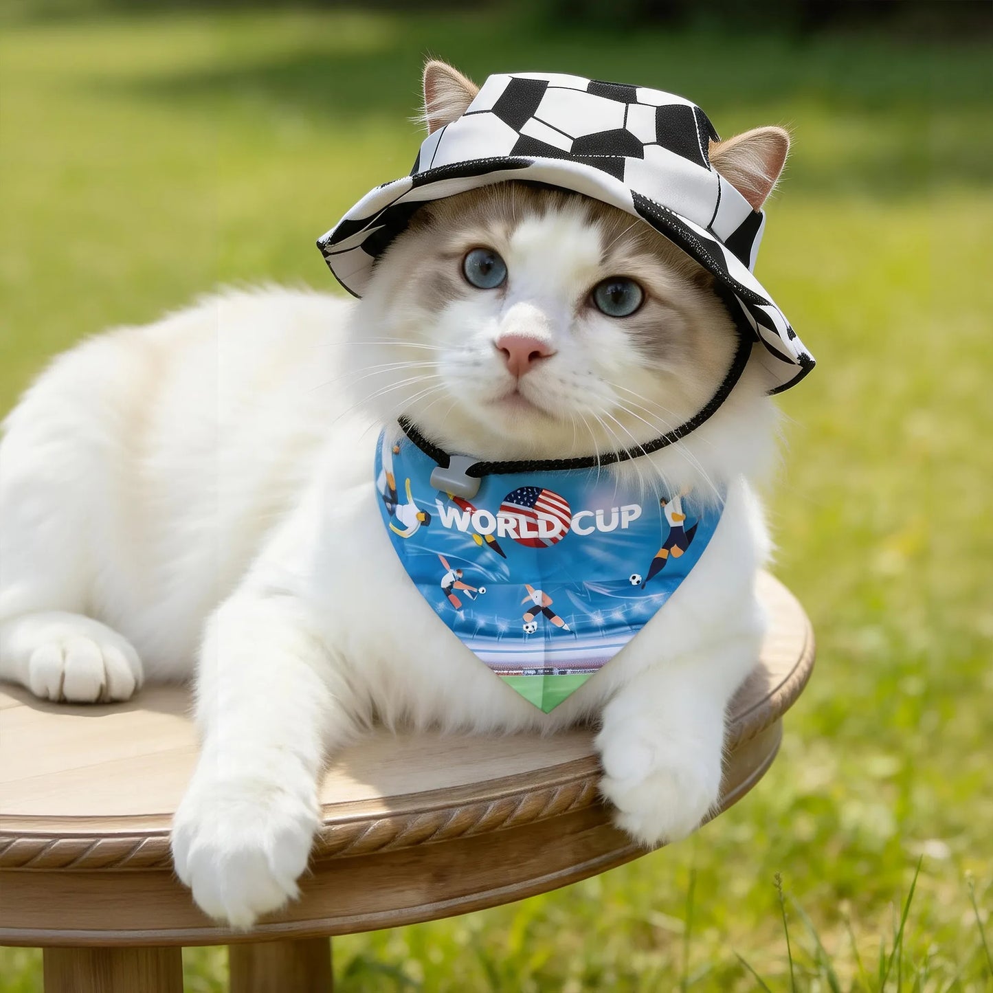 Football Fan Hat & Scarf Costume Set for Dogs & Cats