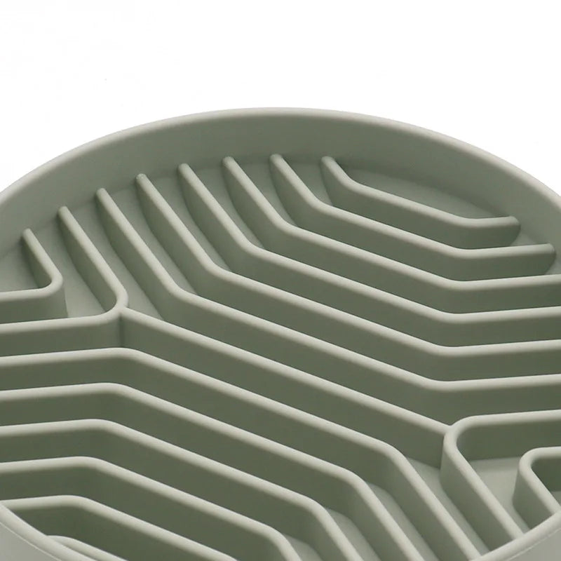 Silicone Slow Feeder Bowl with Non-Slip Mat for Dogs & Cats
